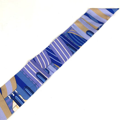 Hermes Scarf Twilly Tiri Silk Blue