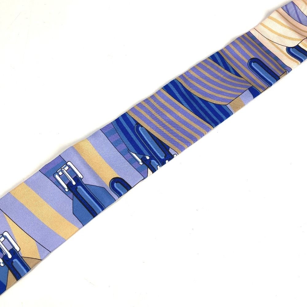 Hermes Scarf Twilly Tiri Silk Blue