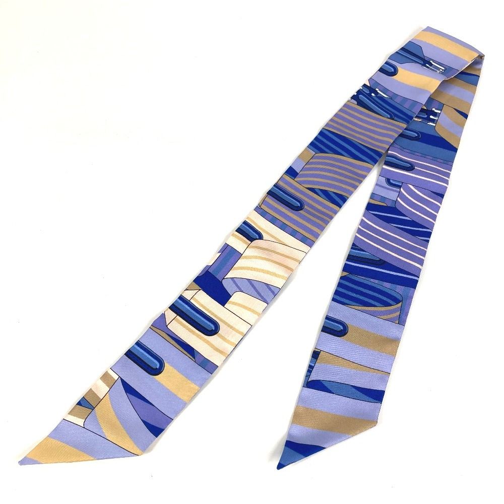 Hermes Scarf Twilly Tiri Silk Blue