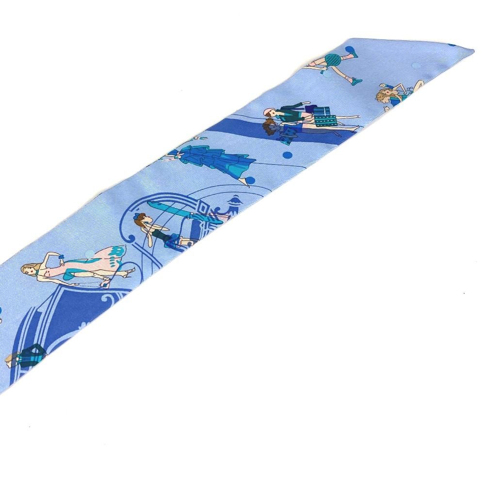 Hermes Scarf Twilly Silk Light Blue