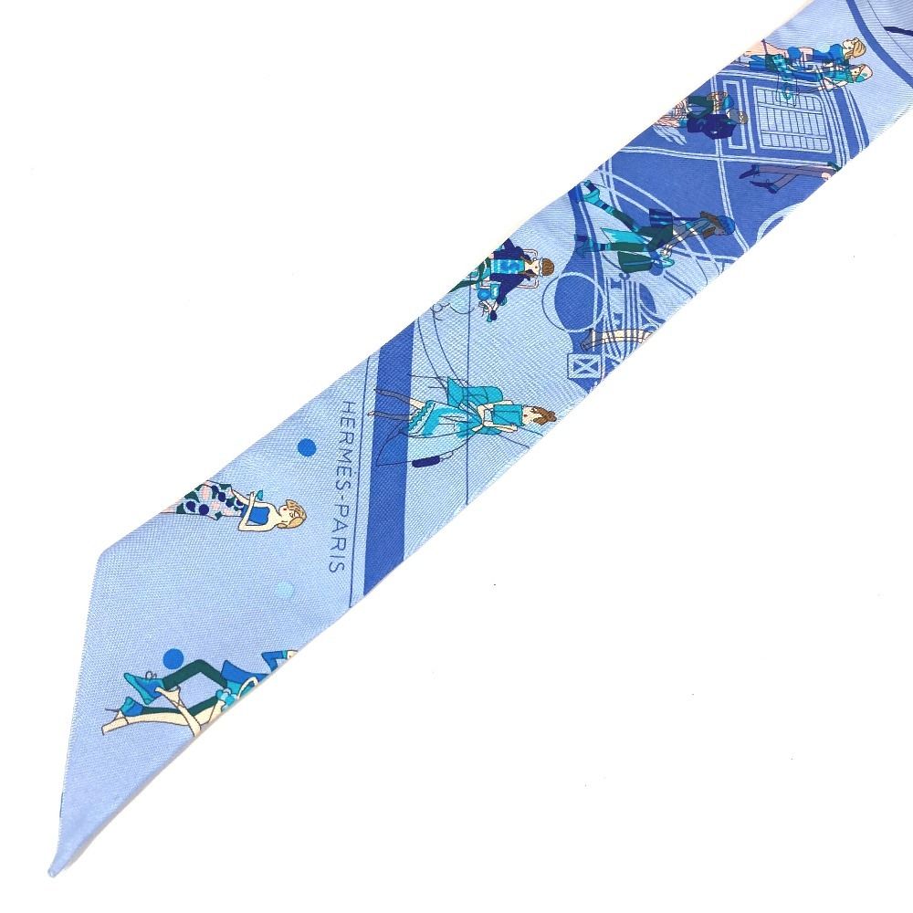 Hermes Scarf Twilly Silk Light Blue