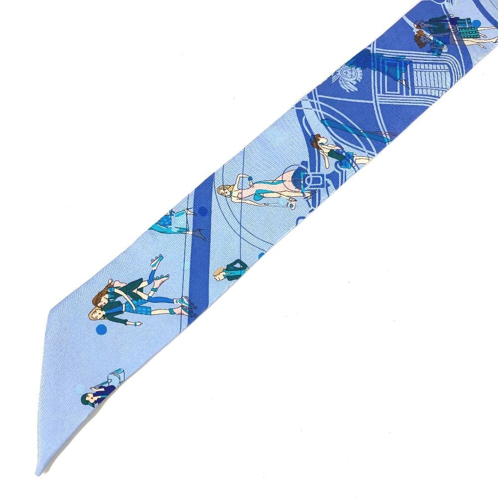 Hermes Scarf Twilly Silk Light Blue