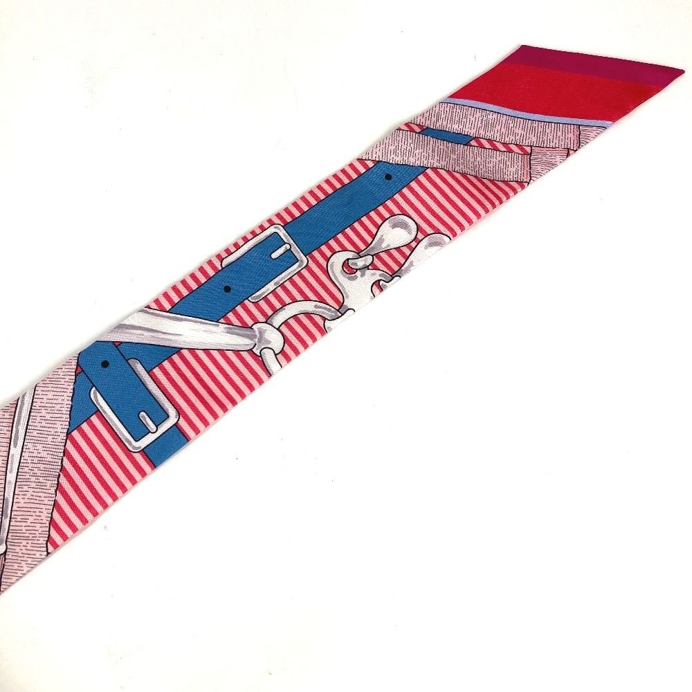 Hermes Scarf Twilly Tiri Silk Red