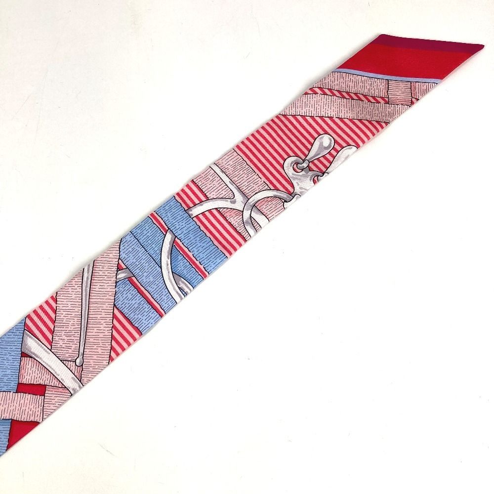 Hermes Scarf Twilly Tiri Silk Red