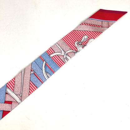 Hermes Scarf Twilly Tiri Silk Red