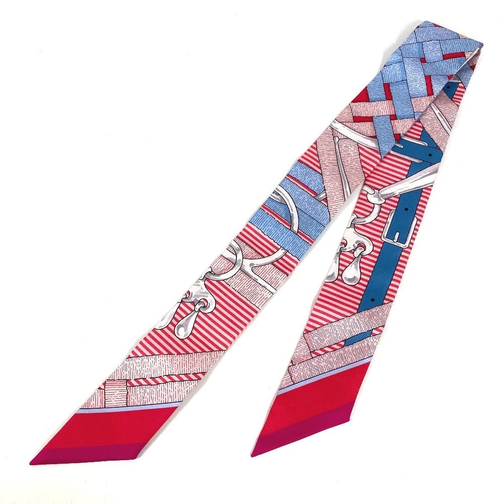 Hermes Scarf Twilly Tiri Silk Red