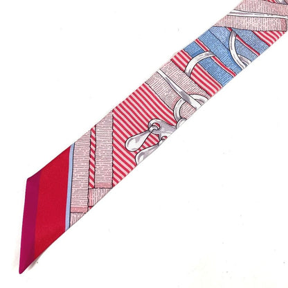 Hermes Scarf Twilly Tiri Silk Red