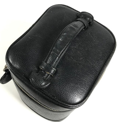 Chanel Vanity Bag Cosmetic CC Logo Caviar Leather Black