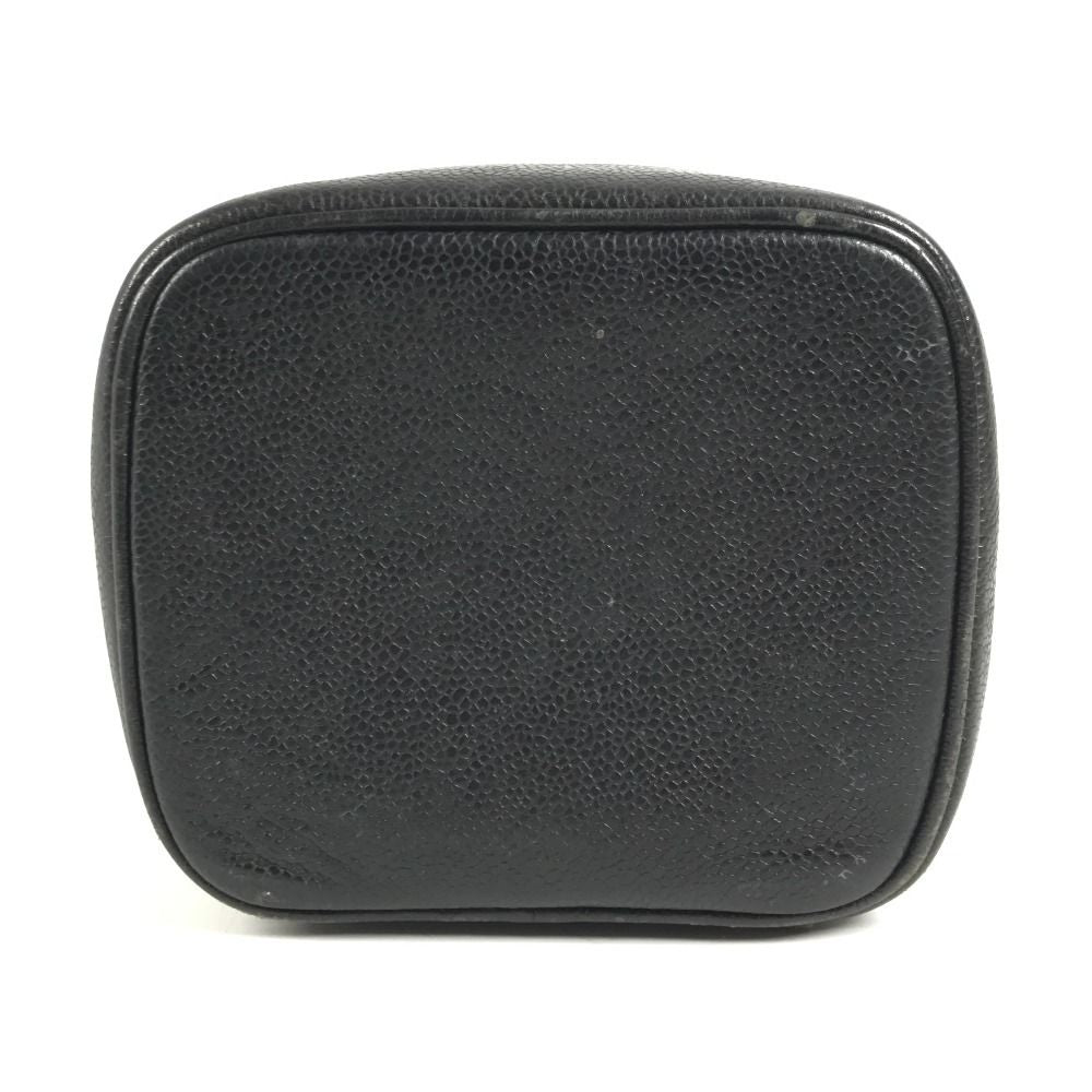 Chanel Vanity Bag Cosmetic CC Logo Caviar Leather Black