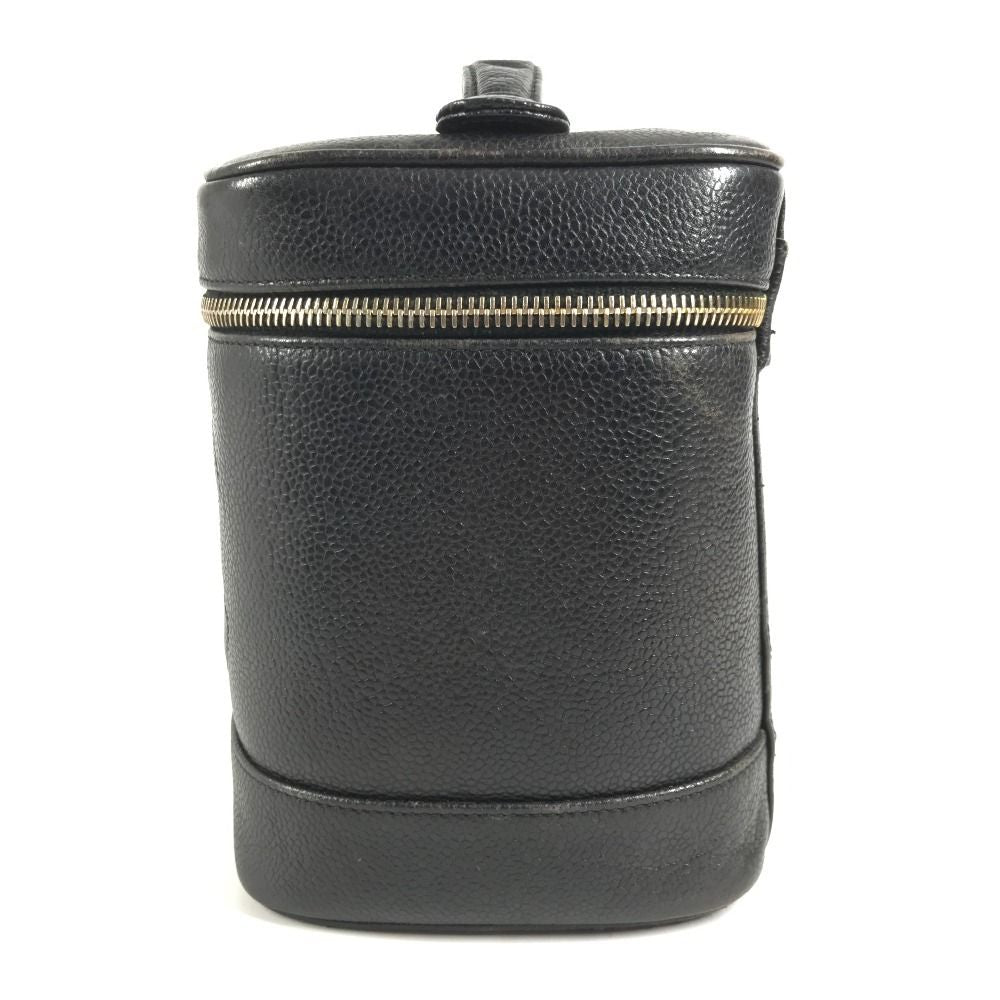 Chanel Vanity Bag Cosmetic CC Logo Caviar Leather Black
