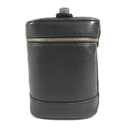 Chanel Vanity Bag Cosmetic CC Logo Caviar Leather Black