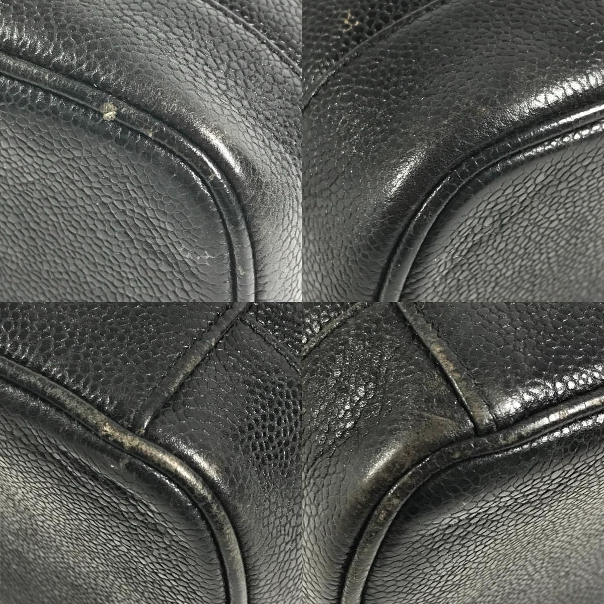 Chanel Vanity Bag Cosmetic CC Logo Caviar Leather Black