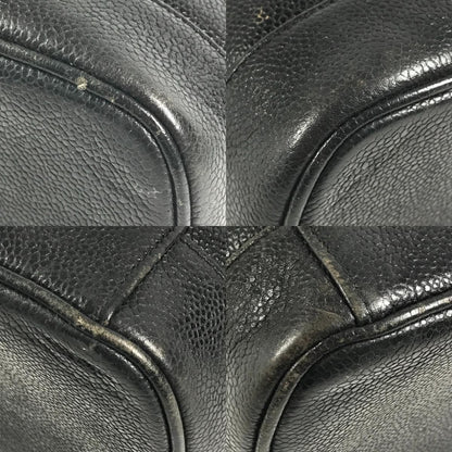 Chanel Vanity Bag Cosmetic CC Logo Caviar Leather Black