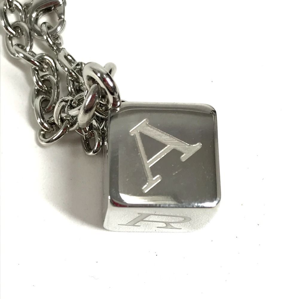 Cartier Key Holder Logo Dice Cube Metal Silver