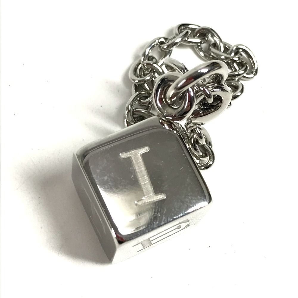 Cartier Key Holder Logo Dice Cube Metal Silver