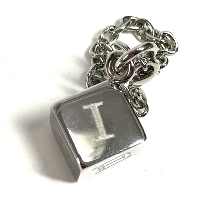 Cartier Key Holder Logo Dice Cube Metal Silver