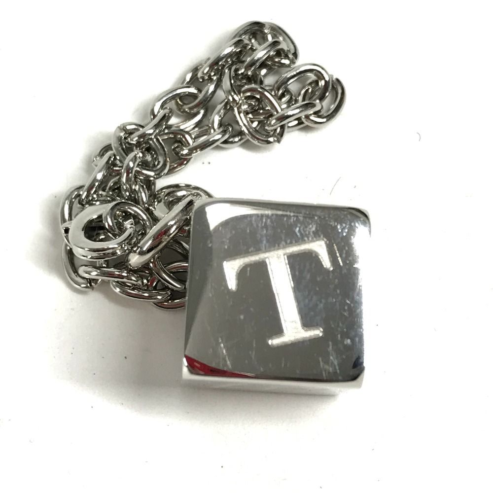 Cartier Key Holder Logo Dice Cube Metal Silver