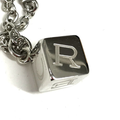 Cartier Key Holder Logo Dice Cube Metal Silver