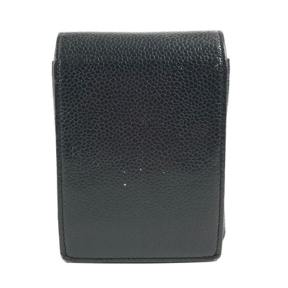 Chanel Cigarette Case CC Logo Caviar Leather Black