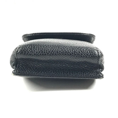 Chanel Cigarette Case CC Logo Caviar Leather Black