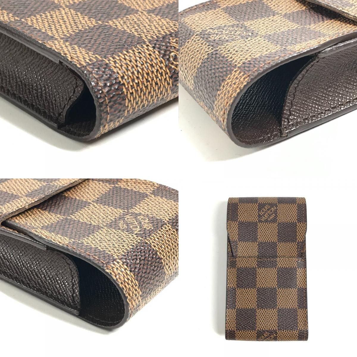 Louis Vuitton Cigarette Case Etuy Damier Canvas Ebene Brown