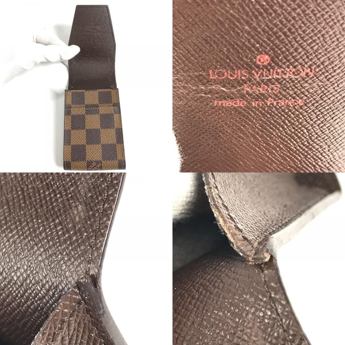 Louis Vuitton Cigarette Case Etuy Damier Canvas Ebene Brown