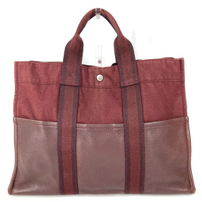Hermes Handbag Fourre Tout MM Cotton Wine Red