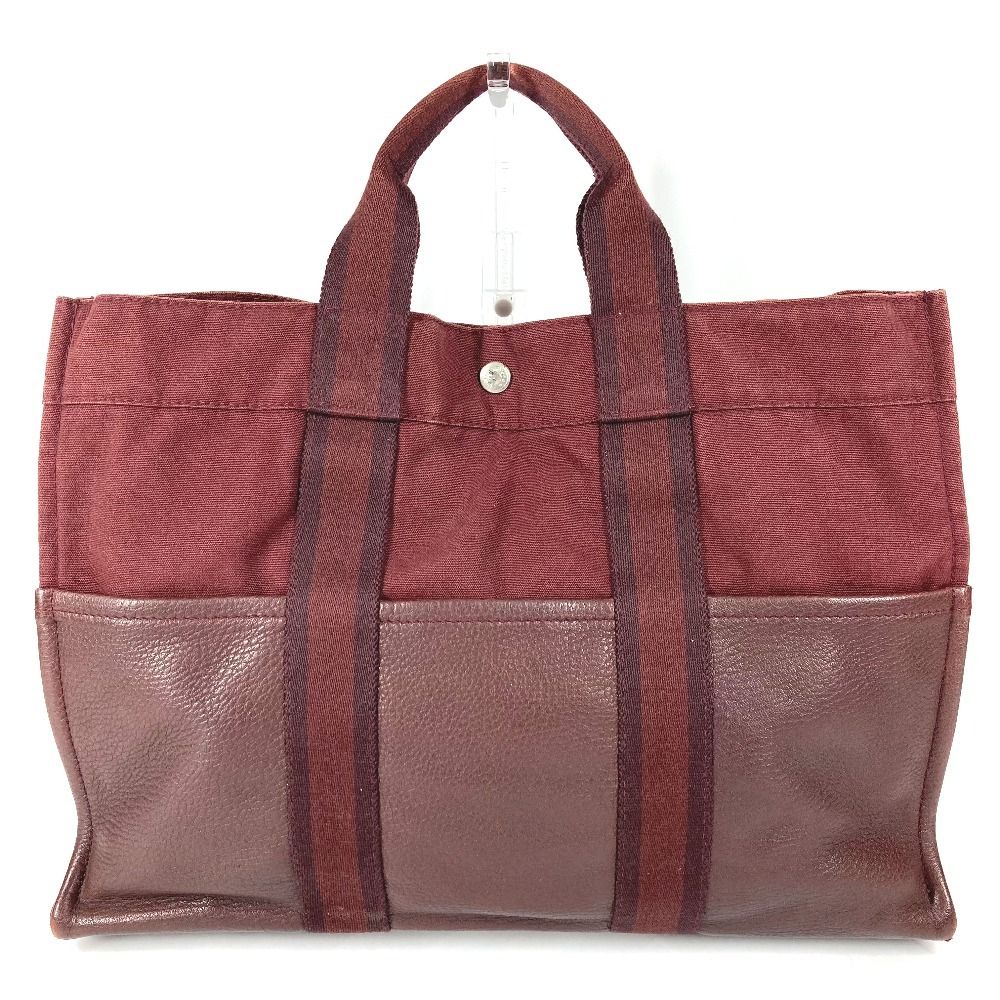 Hermes Handbag Fourre Tout MM Cotton Wine Red