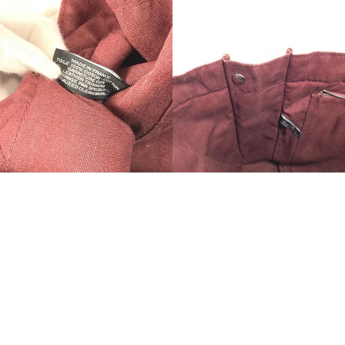 Hermes Handbag Fourre Tout MM Cotton Wine Red