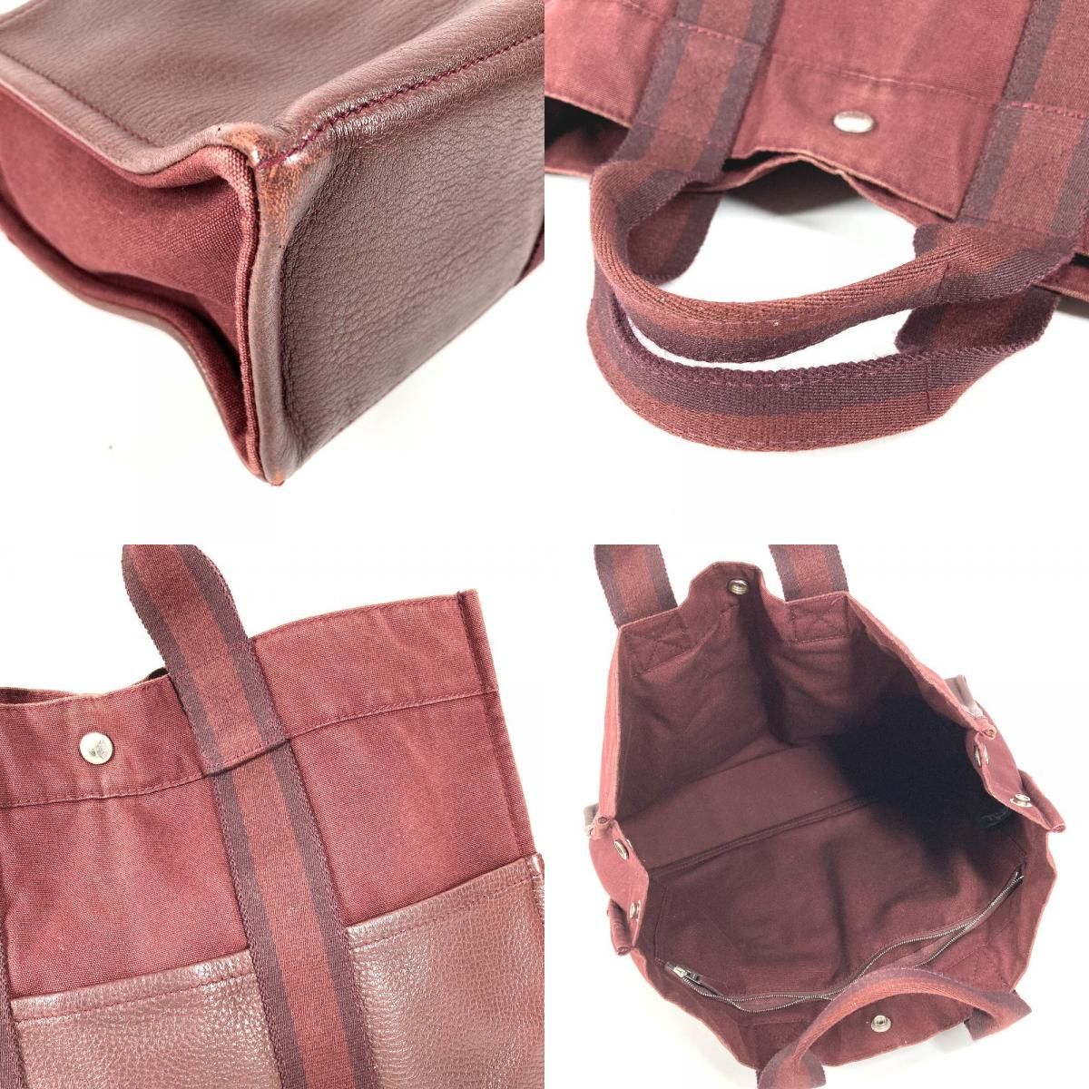 Hermes Handbag Fourre Tout MM Cotton Wine Red
