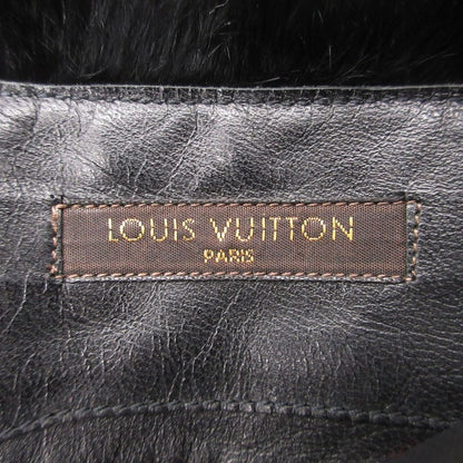 Louis Vuitton Boots Long Wedge Sole Fur Decoration Side Zip Shoes 36 Black