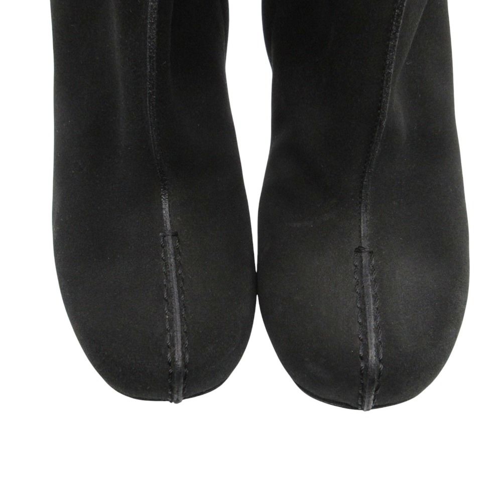 Louis Vuitton Boots Long Wedge Sole Fur Decoration Side Zip Shoes 36 Black