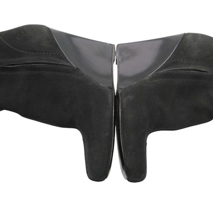 Louis Vuitton Boots Long Wedge Sole Fur Decoration Side Zip Shoes 36 Black