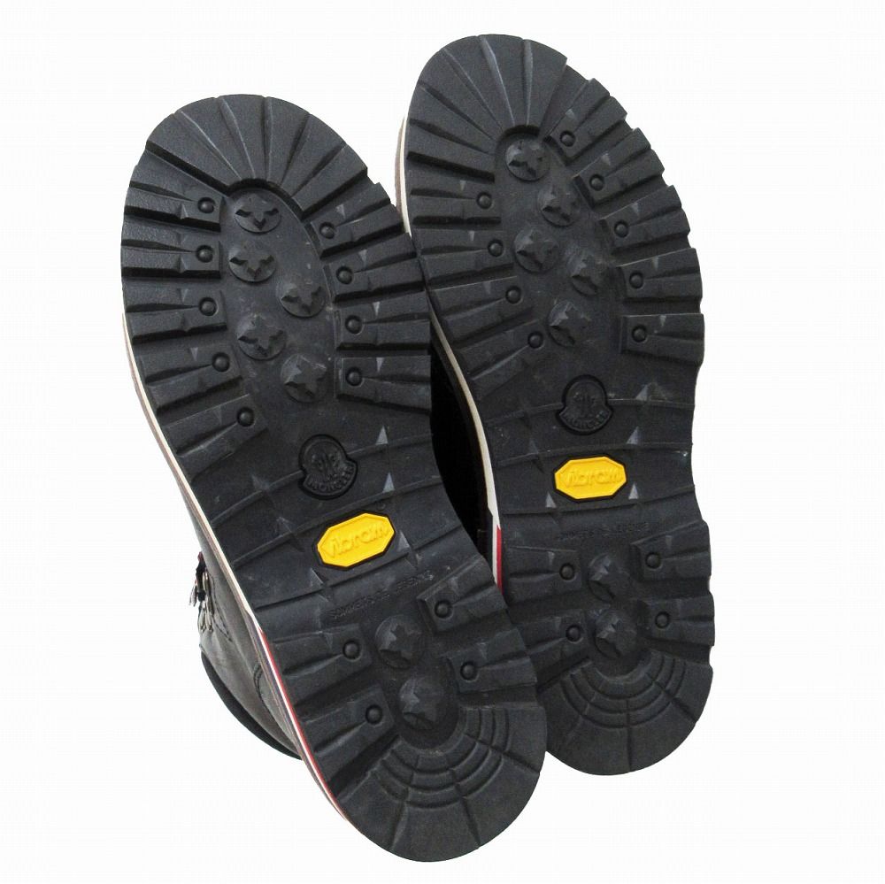 Moncler Boots Leather Trekking Work Shoes Black