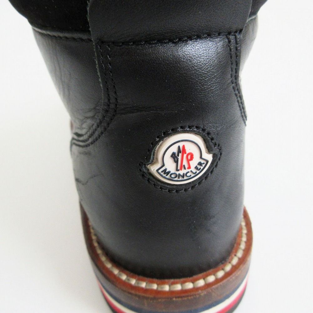 Moncler Boots Leather Trekking Work Shoes Black