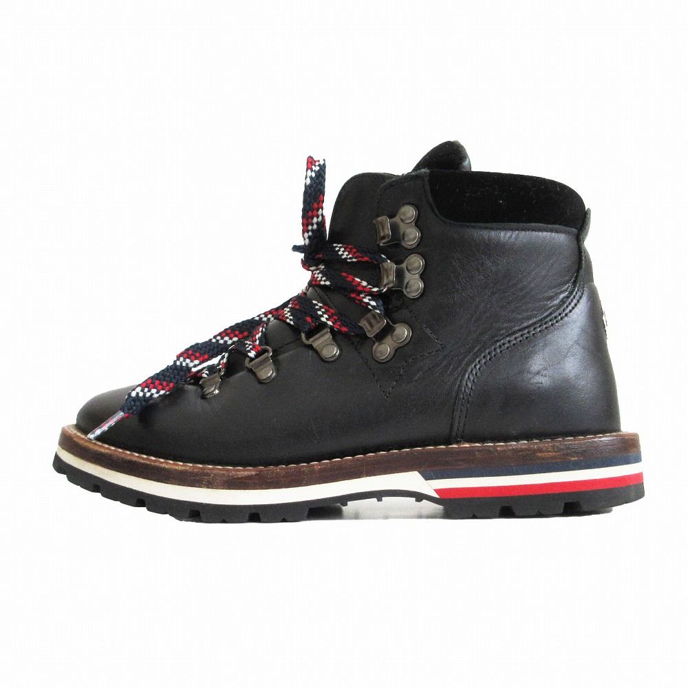 Moncler Boots Leather Trekking Work Shoes Black