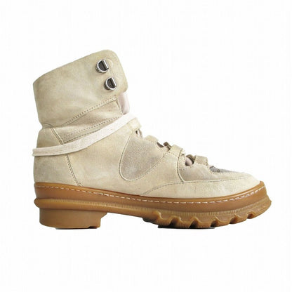 Brunello Cucinelli Boots Monitor Decoration Shearling Lace Up Shoes Lame Beige