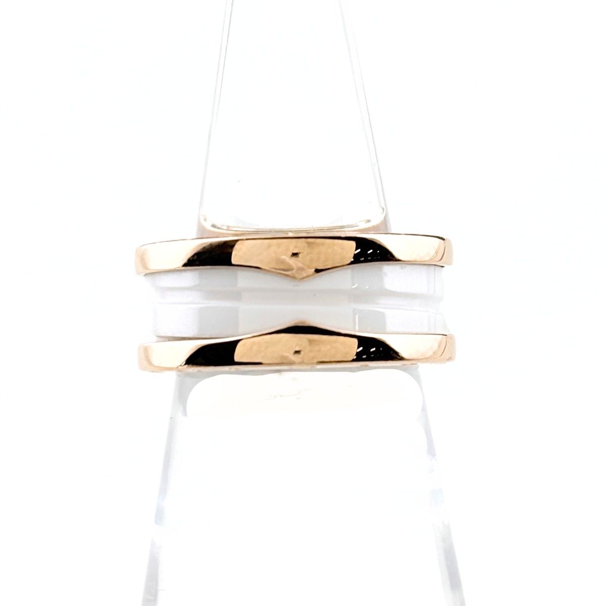 Bvlgari Ring PG Pink Gold Band 750 Ceramic
