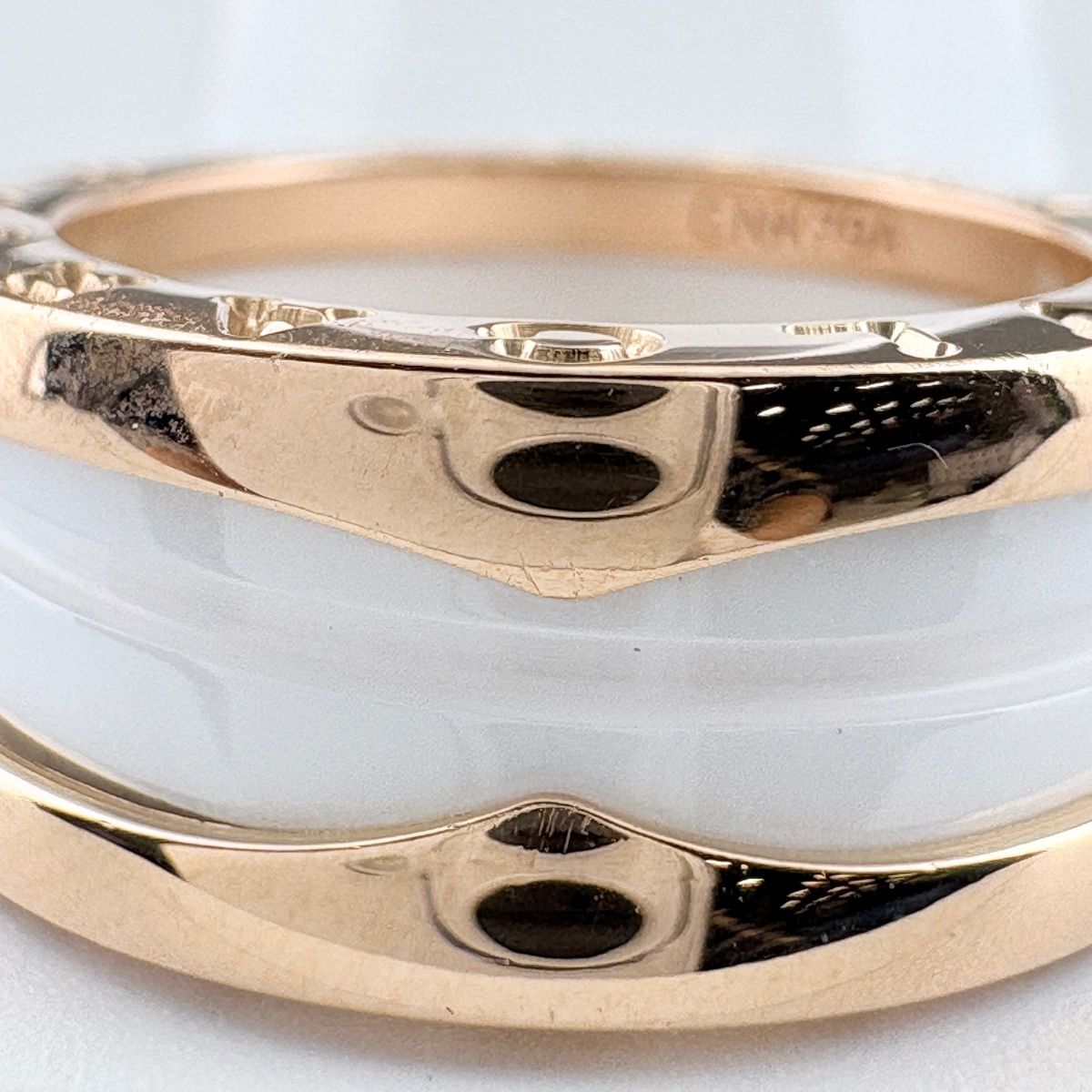 Bvlgari Ring PG Pink Gold Band 750 Ceramic