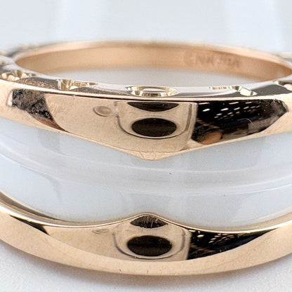 Bvlgari Ring PG Pink Gold Band 750 Ceramic