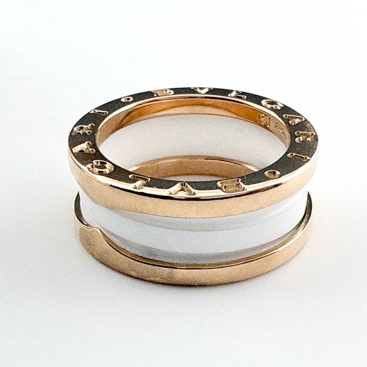 Bvlgari Ring PG Pink Gold Band 750 Ceramic