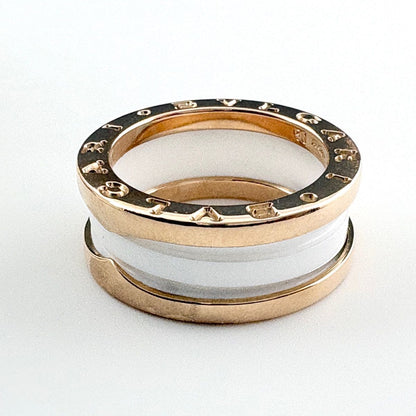 Bvlgari Ring PG Pink Gold Band 750 Ceramic