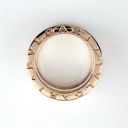 Bvlgari Ring PG Pink Gold Band 750 Ceramic