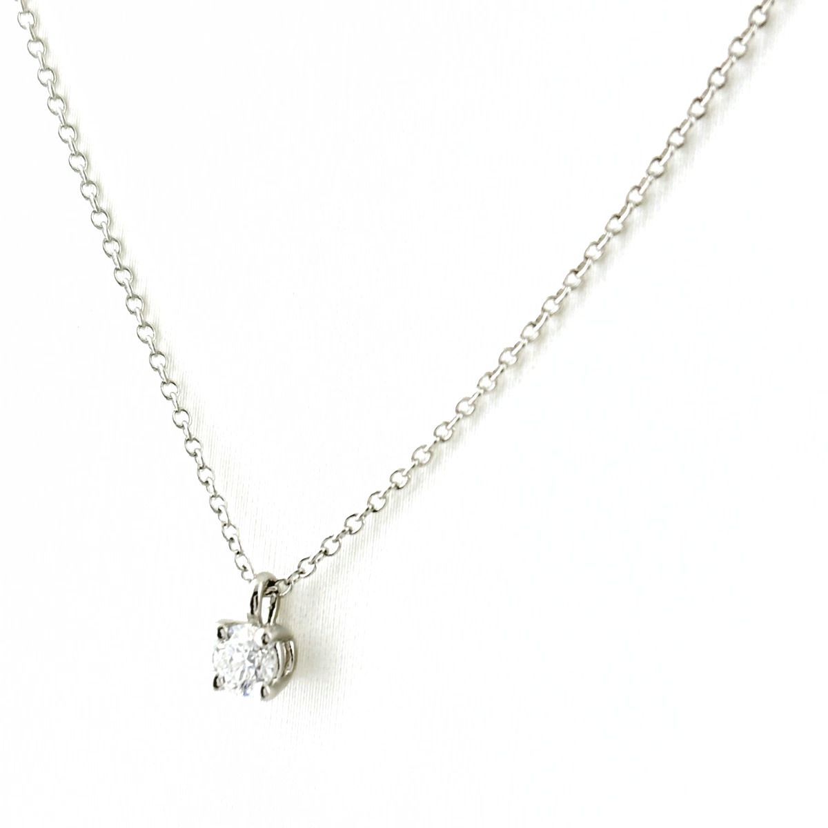 Tiffany & Co Solitaire Necklace Platinum Diamond Pendant