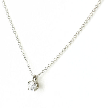 Tiffany & Co Solitaire Necklace Platinum Diamond Pendant