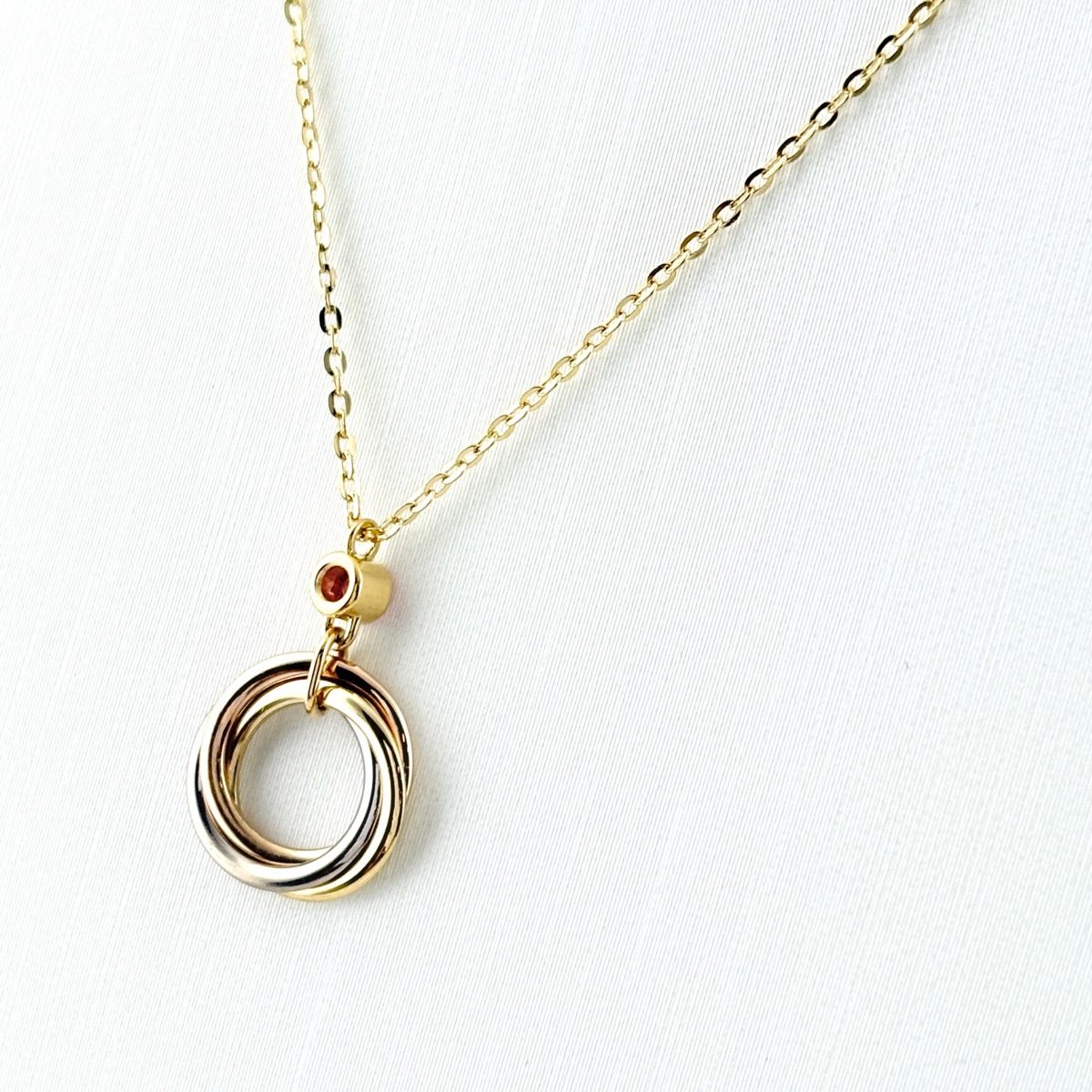 Cartier Trinity Necklace YG Yellow Gold PG Pink WG White Pendant Three Color