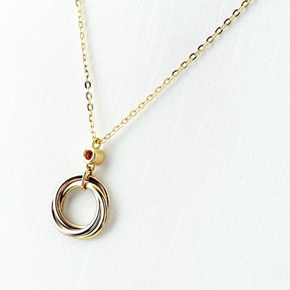 Cartier Trinity Necklace YG Yellow Gold PG Pink WG White Pendant Three Color