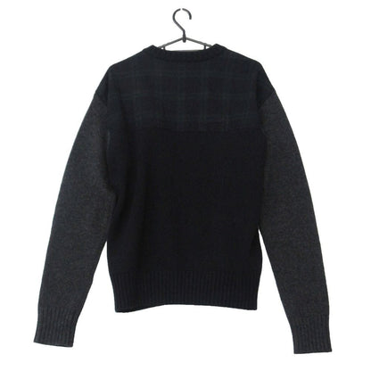 Moncler Knit Tartan Plaid Contrast Pullover Sweater Maglione Tricot Girocollo
