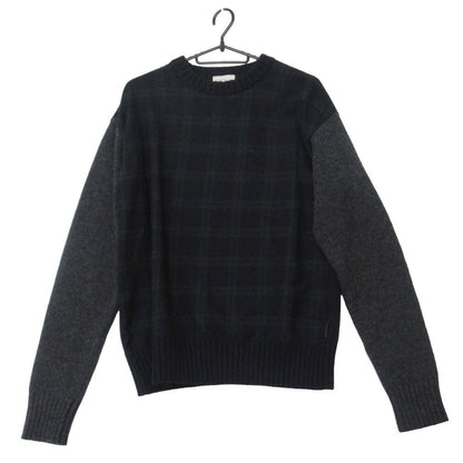 Moncler Knit Tartan Plaid Contrast Pullover Sweater Maglione Tricot Girocollo