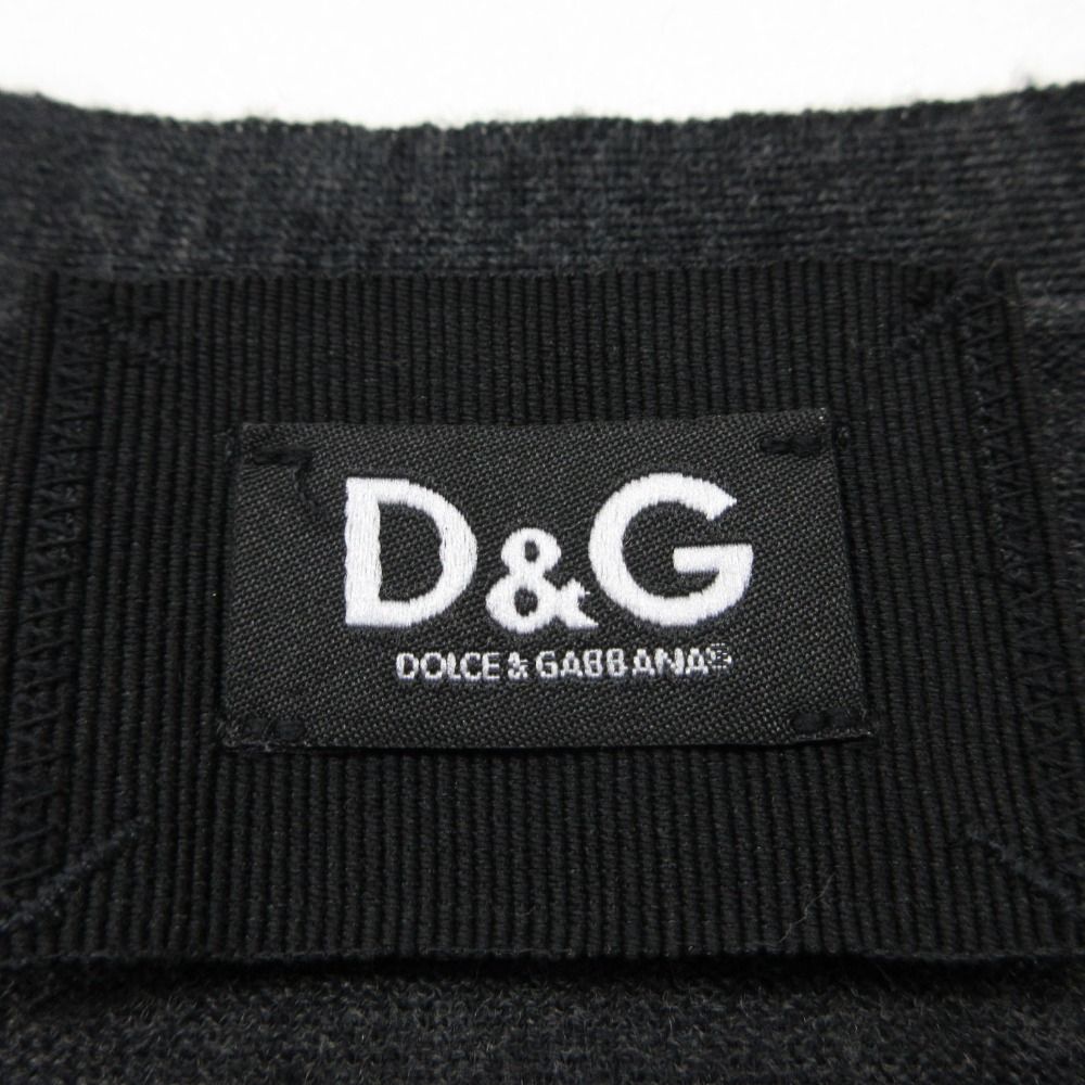 Dolce & Gabbana Cardigan D&G Wool Knit Top Long Sleeve Long Rib Gray XS